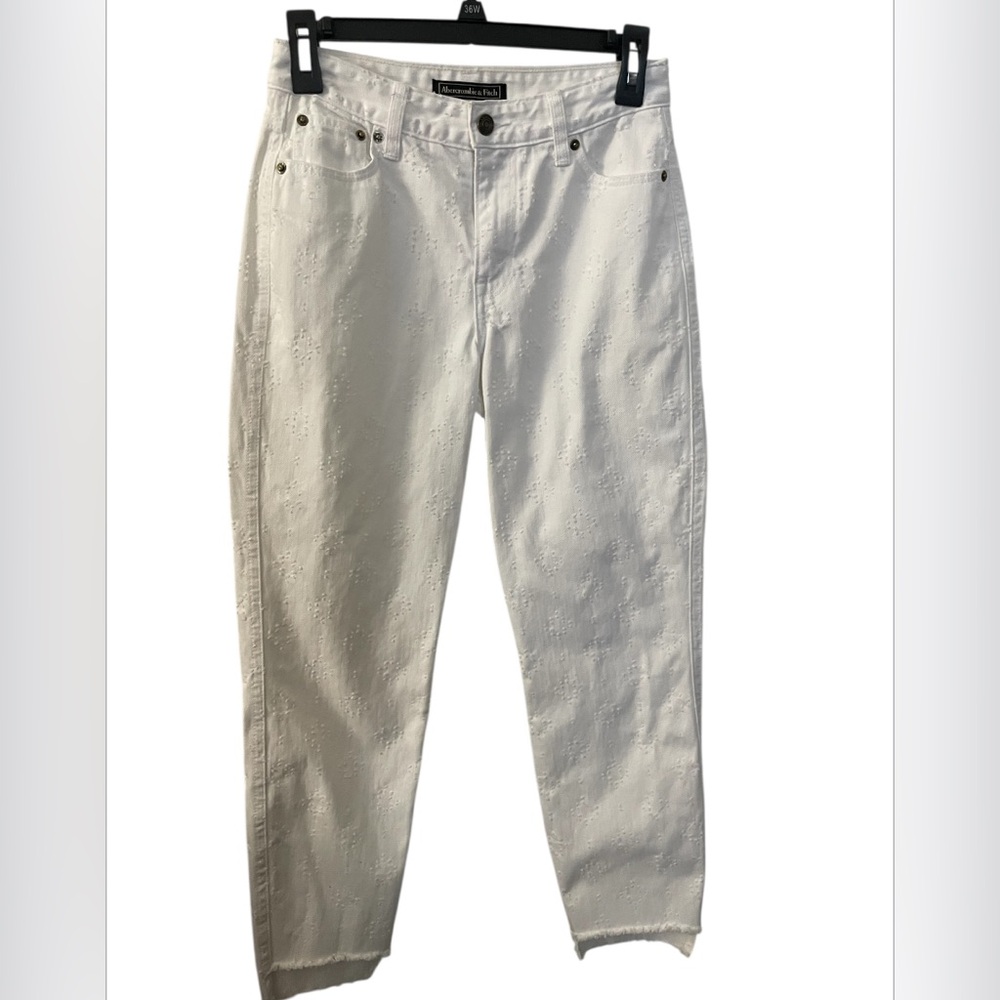 Abercrombie & Fitch Textured White Jeans